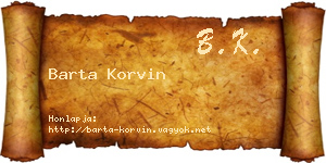 Barta Korvin névjegykártya