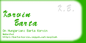 korvin barta business card